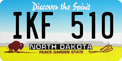 ND license plate IKF510
