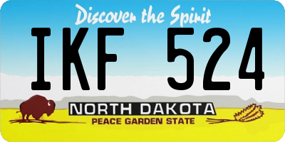 ND license plate IKF524