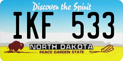 ND license plate IKF533