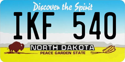ND license plate IKF540