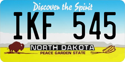 ND license plate IKF545