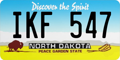 ND license plate IKF547