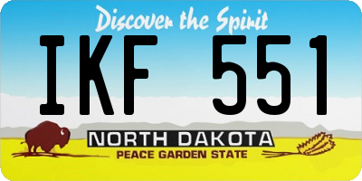 ND license plate IKF551