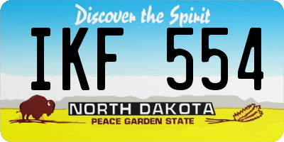 ND license plate IKF554