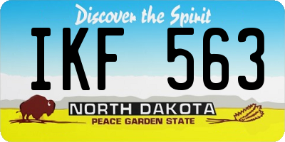ND license plate IKF563