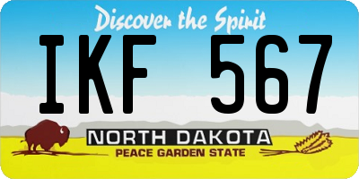 ND license plate IKF567