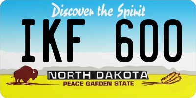 ND license plate IKF600