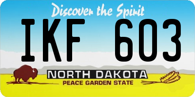 ND license plate IKF603