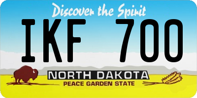 ND license plate IKF700