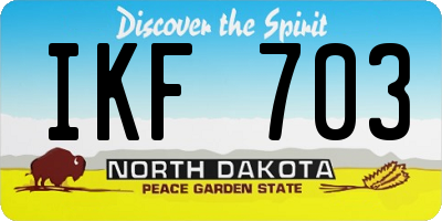 ND license plate IKF703