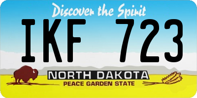 ND license plate IKF723