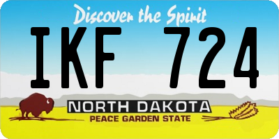 ND license plate IKF724