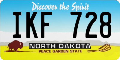 ND license plate IKF728