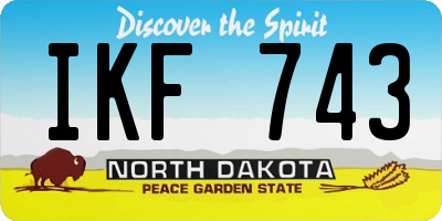 ND license plate IKF743