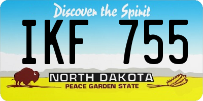 ND license plate IKF755