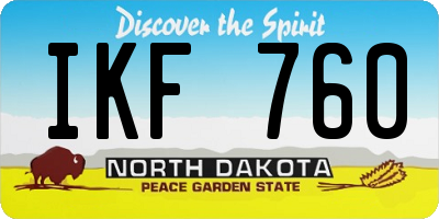 ND license plate IKF760