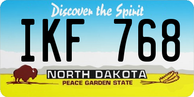 ND license plate IKF768