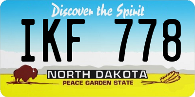 ND license plate IKF778