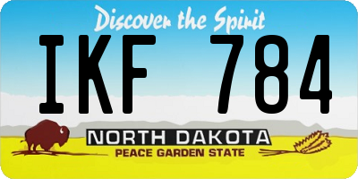ND license plate IKF784