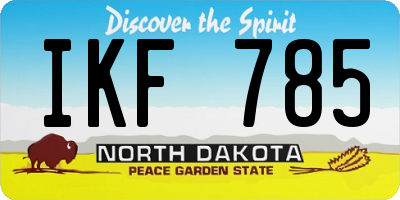 ND license plate IKF785