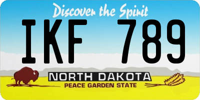 ND license plate IKF789