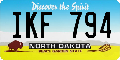 ND license plate IKF794