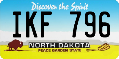 ND license plate IKF796