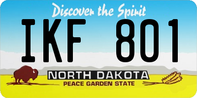ND license plate IKF801