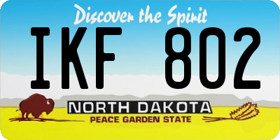 ND license plate IKF802