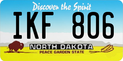 ND license plate IKF806