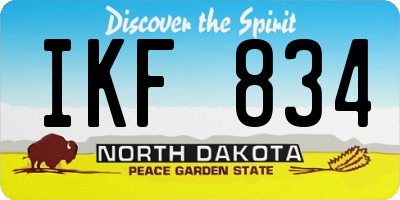 ND license plate IKF834