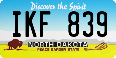 ND license plate IKF839