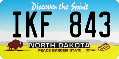 ND license plate IKF843