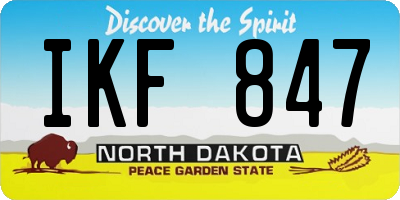 ND license plate IKF847