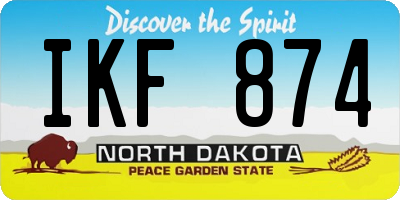 ND license plate IKF874
