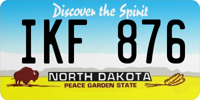 ND license plate IKF876