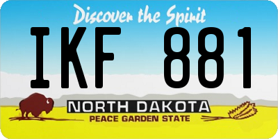 ND license plate IKF881