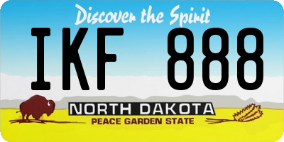 ND license plate IKF888