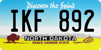 ND license plate IKF892