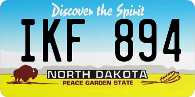 ND license plate IKF894