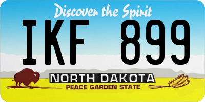 ND license plate IKF899