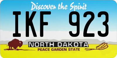 ND license plate IKF923