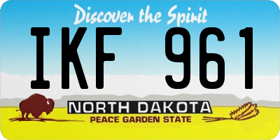 ND license plate IKF961