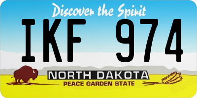 ND license plate IKF974