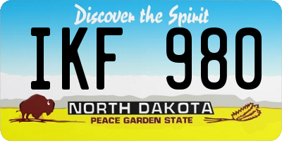 ND license plate IKF980