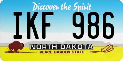 ND license plate IKF986