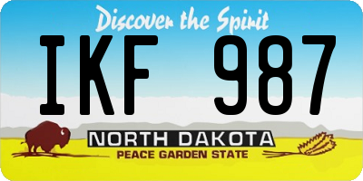 ND license plate IKF987