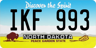 ND license plate IKF993