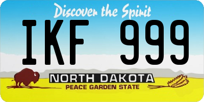 ND license plate IKF999