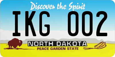 ND license plate IKG002